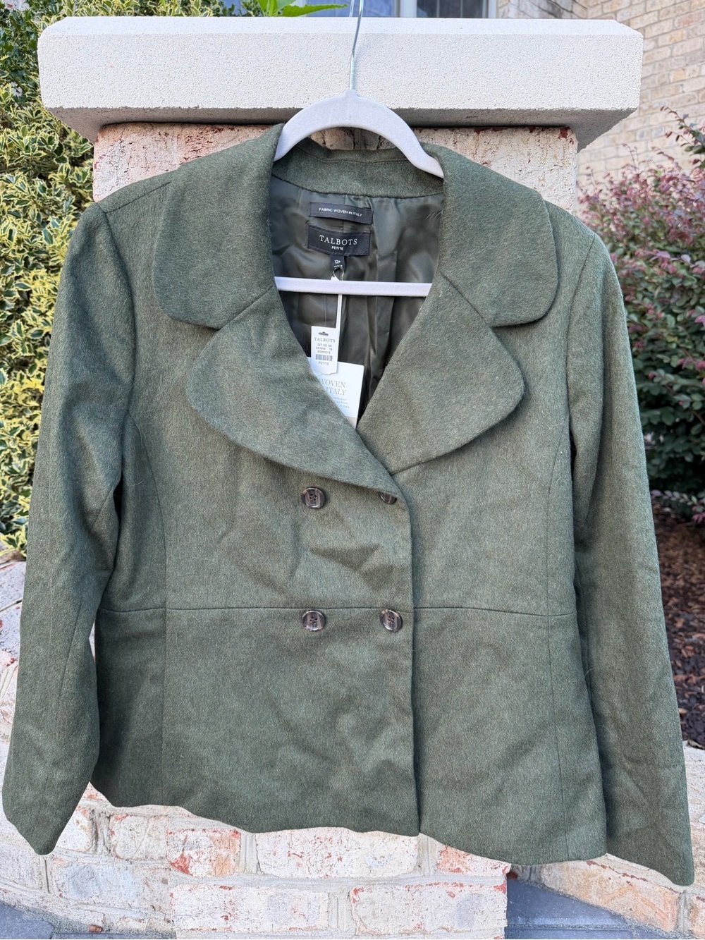 Talbots Petite Brushed Italian Wool Double Breasted Jacket - Picture 3 of 7
